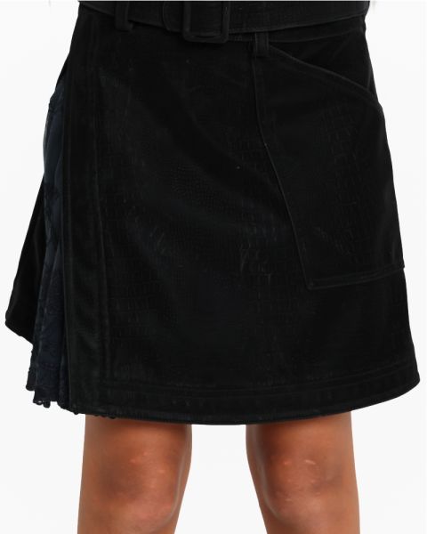 Kids Leather Skirt With Belt
