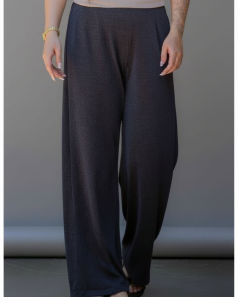 Wide-Leg Textured Pants