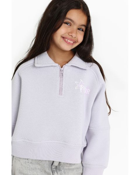 Kids Cotton Half Zip Sweatshirt
