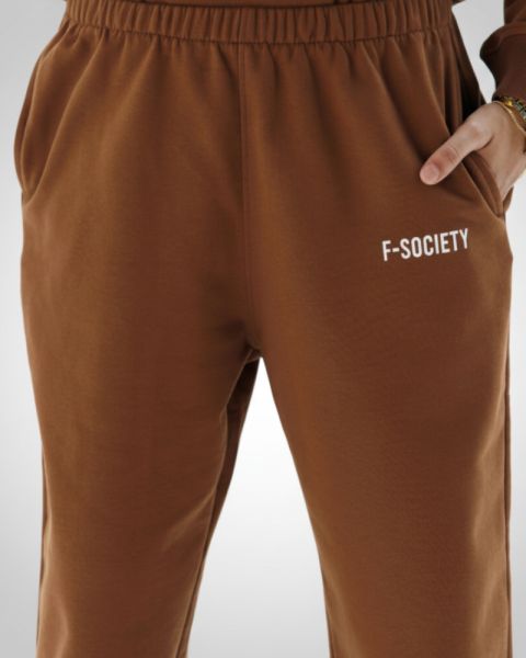 Men’s Brown Jogger Pants with Minimal Logo