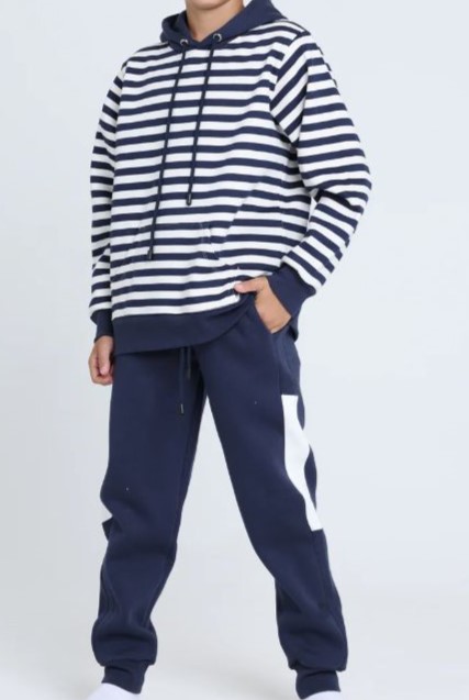 Hooded Stripe Pajamas Set
