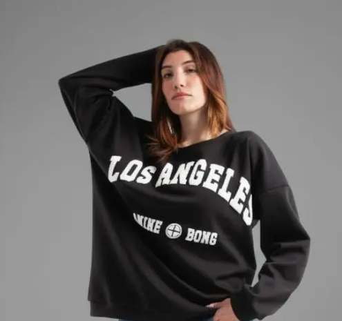 Crew Neck Black Hoodie