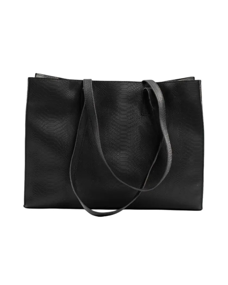 Black Leather Tote Bag